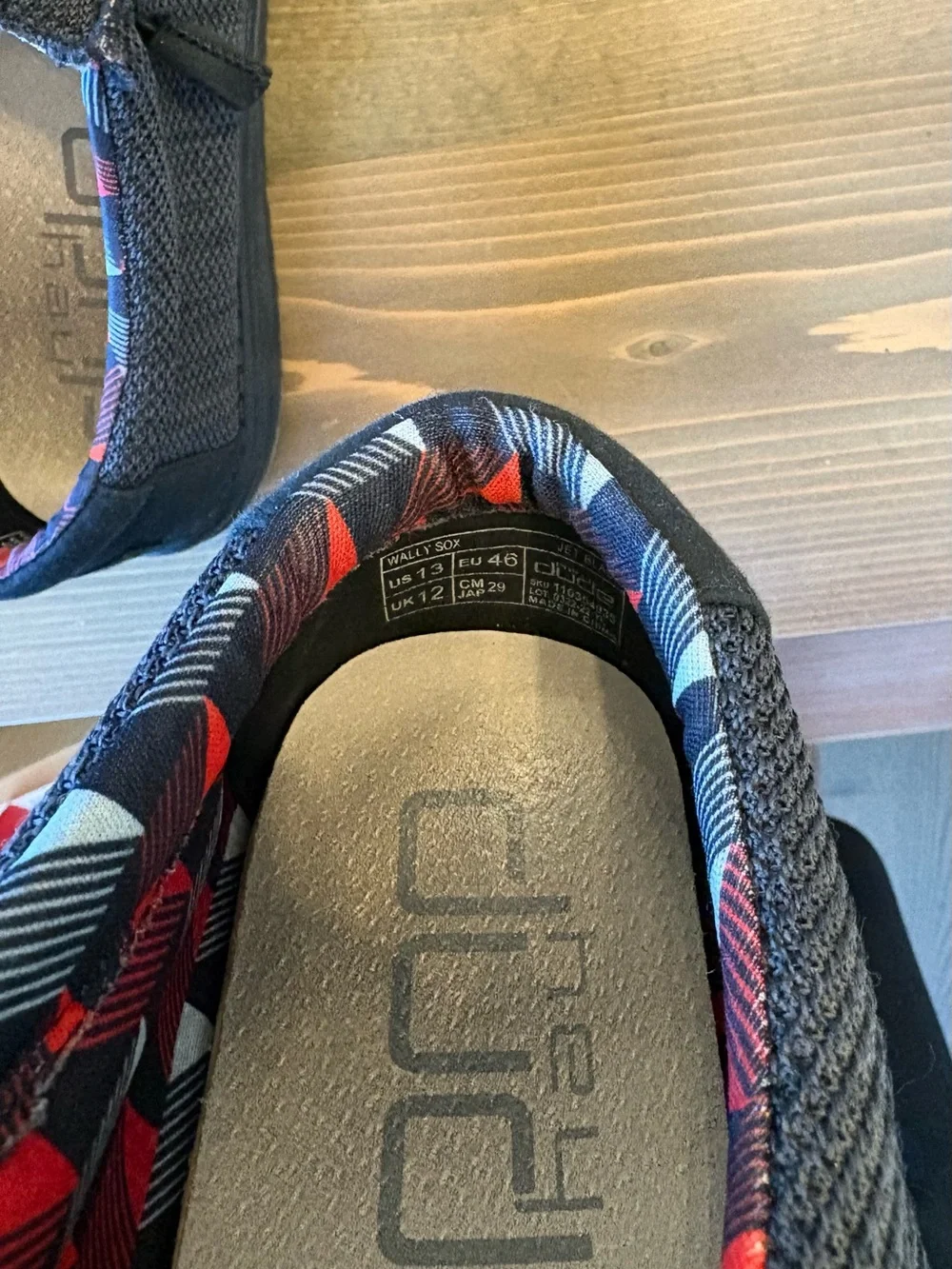 Hey Dude Black Mesh Slip-On Loafers with Multicolor Lining